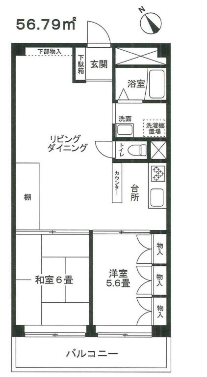 門前仲町スカイハイツの間取り