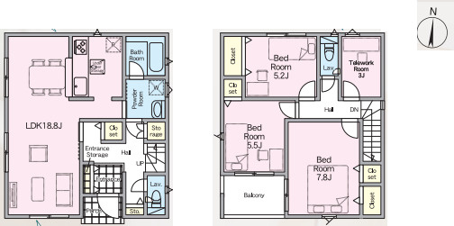 蓮田市西新宿　第9　新築一戸建て　クレイドルガーデン　02の間取り|【全3棟・2号棟】蓮田市西新宿　第9　新築一戸建て　クレイドルガーデン　02・3SLDK・土地面積124.47m2・建物面積96.78m2