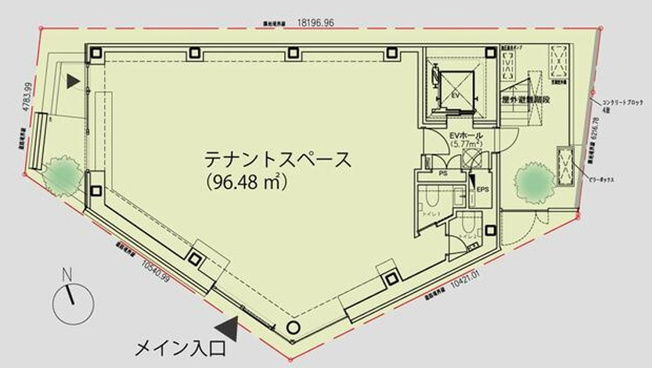 【間取り】 | 渋谷駅 7分 文栄堂渋谷木質ビル 1階 29.18坪 スケルトン		
