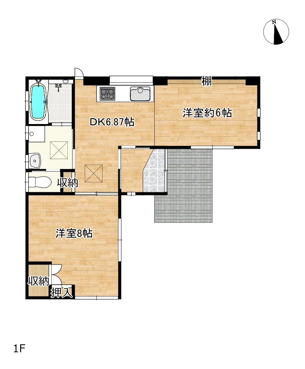 下野市仁良川　中古戸建の間取り