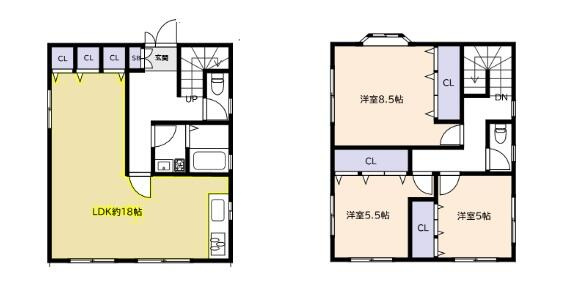 茶屋之町貸戸建の間取り