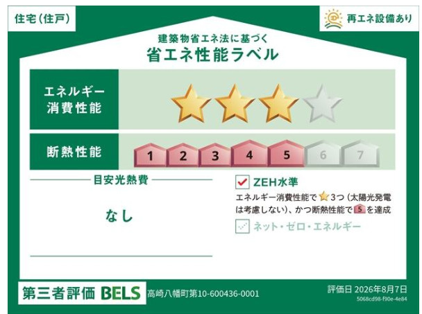 リーブルガーデン八幡町の省エネ性能ラベル