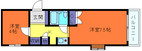 神戸市灘区烏帽子町２丁目の賃貸マンションの間取り