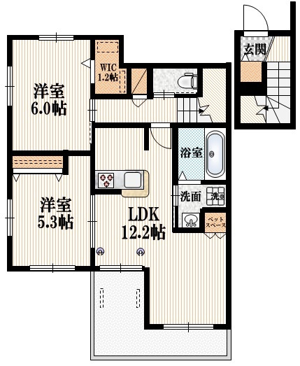 フォレ武蔵野の間取り|★新発想つぶ型賃貸マンション★ペット共生型★