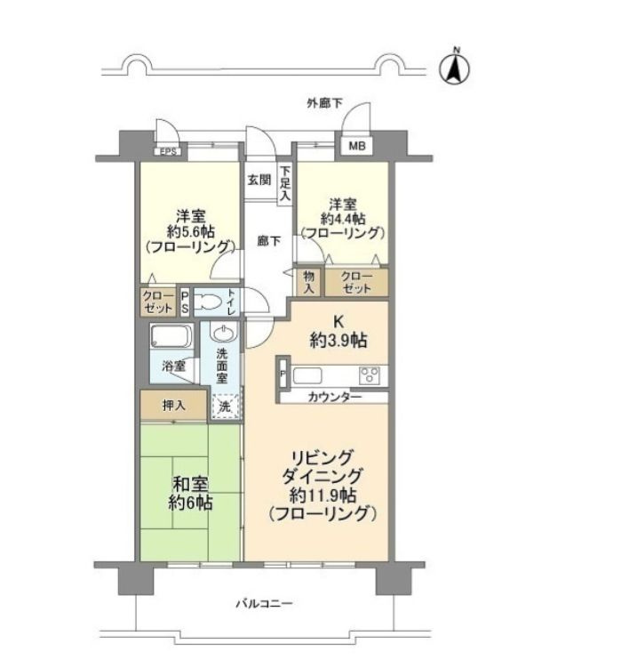 とちのき通り北弐番館の間取り
