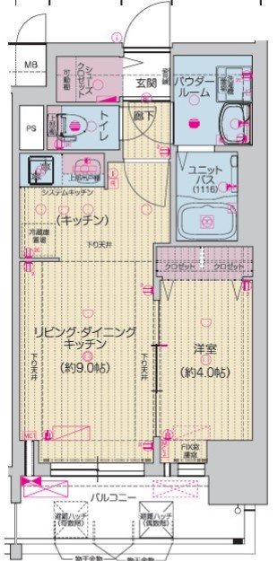 プレサンス名駅南エディフィスの間取り