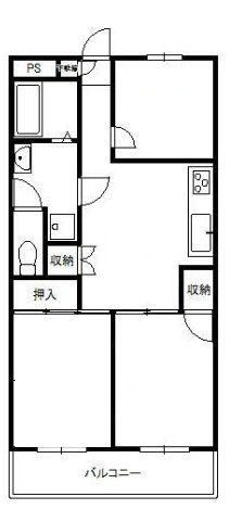 昭島市松原町５丁目の賃貸マンションの間取り
