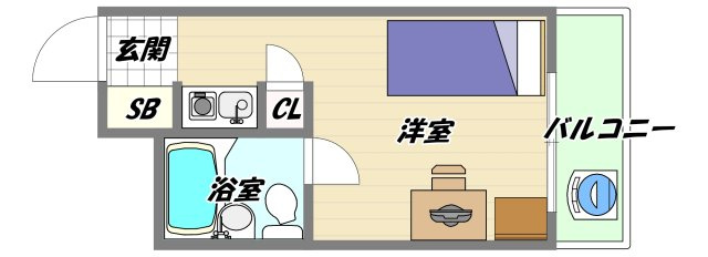 大阪市東淀川区東中島１丁目の賃貸マンションの間取り