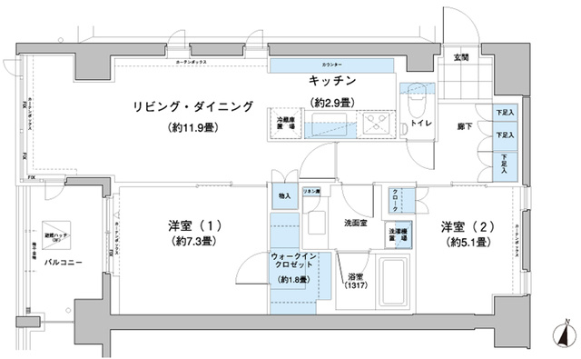 ガーデニエール砧レジデンスの間取り