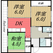 【間取り】 | ビレッジハウス成田　1号棟