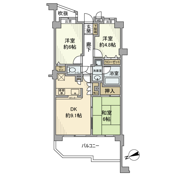 ハイホーム東村山弐番館の間取り