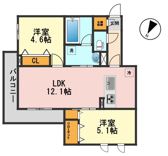 セレスティア細田Aの間取り