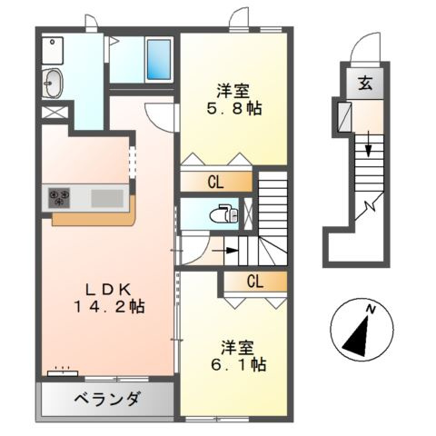 コンフォール山崎　２番館の間取り