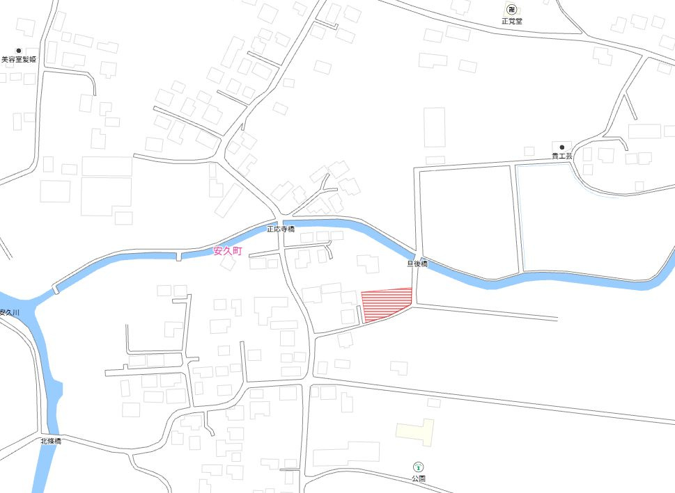 都城市安久町の売地の土地図