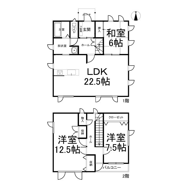 中古住宅　帯広市西16条北3丁目の間取り