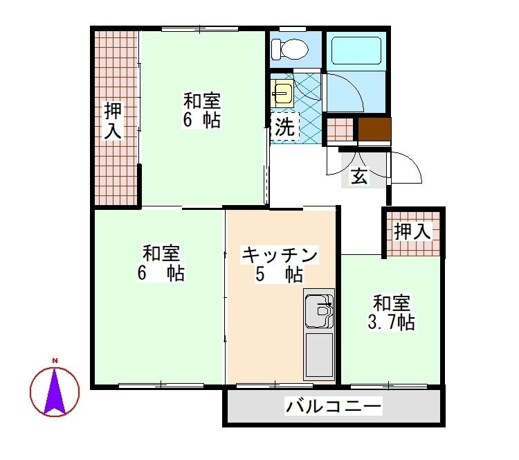 松戸タイムズ1号棟の間取り
