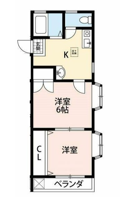 所沢市大字久米のアパートの間取り