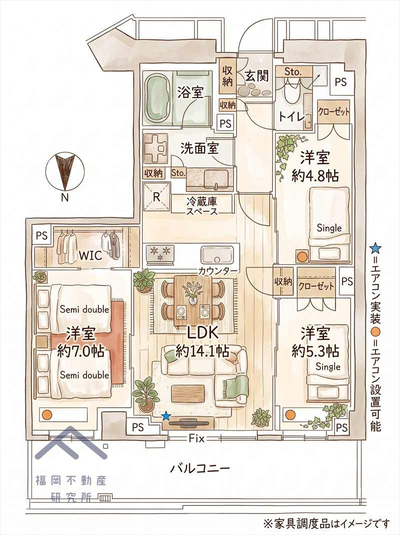 ザ・パークハウス福岡タワーズEASTの間取り