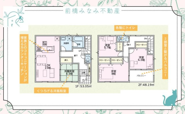 【新築】伊勢崎市小泉町第３　３号棟(全５棟)　クレイドルガーデン　新築建売分譲の間取り