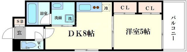 レジディア心斎橋ウエストの間取り