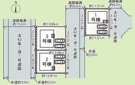 和歌山市栄谷　第5期　新築一戸建ての区画図|全3区画