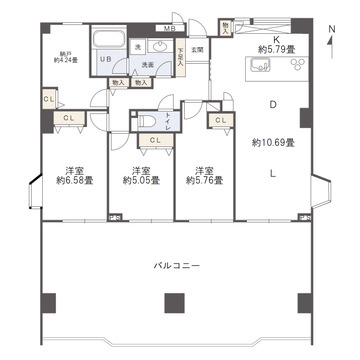 ローラン姪浜の間取り|3SLDK 86.36㎡　ルーフバルコニー51.15㎡