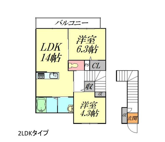 奈良県桜井市1棟アパート『コンフォルト横内』の間取り