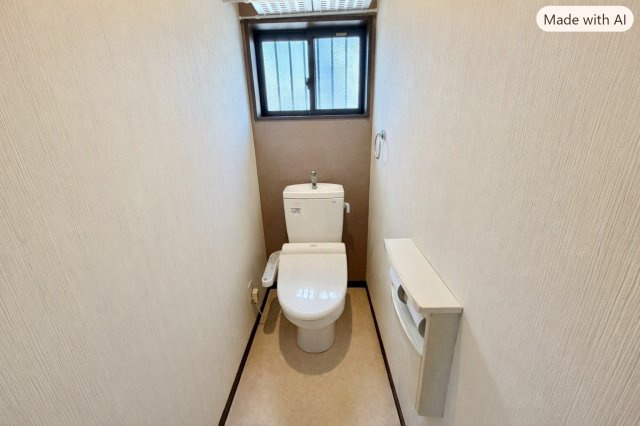 泉南郡田尻町吉見戸建のトイレ|１階トイレ　※ＡＩ加工により動産を消しています。