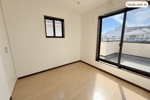 泉南郡田尻町吉見戸建の洋室|２階洋室　※ＡＩ加工により動産を消しています。