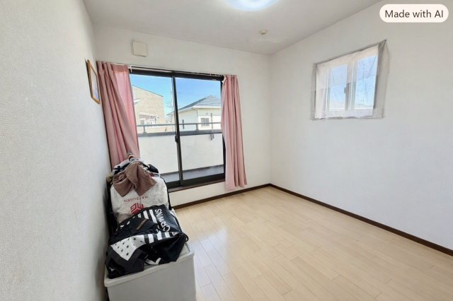 泉南郡田尻町吉見戸建の洋室|２階洋室　※ＡＩ加工により動産を消しています。