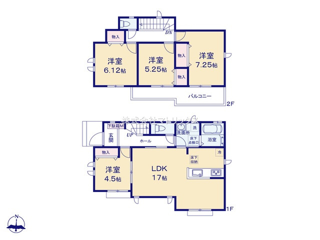 練馬区西大泉6丁目　土地32坪超　耐震×長期優良住宅　限定1棟の間取り|A号棟　4LDK　土地面積108.16m2　建物面積95.01m2