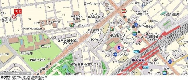 ライオンズマンション西新小岩の地図