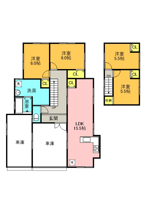 敦賀市公文名中古住宅の間取り
