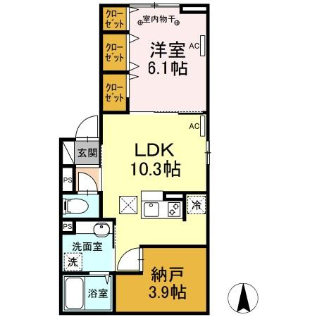 ラリュール清川Ａの間取り