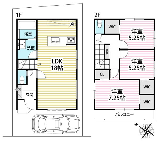 地下鉄東西線『御陵』駅徒歩７分●オール電化●完成物件内覧可能●３ＬＤＫの新築戸建●山科区御陵岡町の間取り