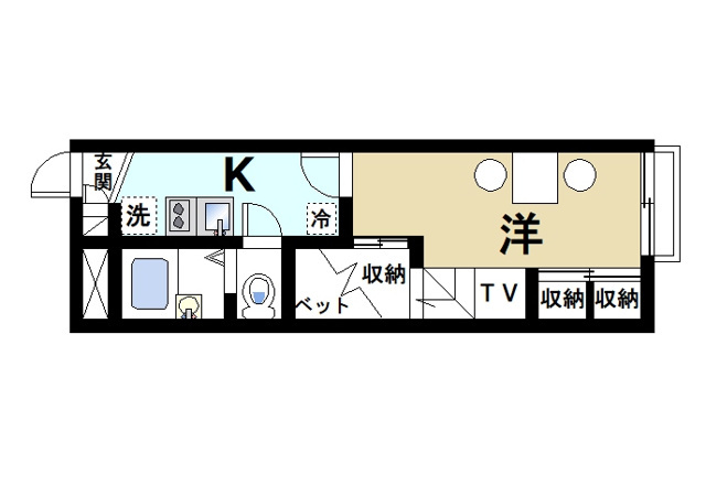 レオパレスリバートップの間取り|使いやすい間取りです