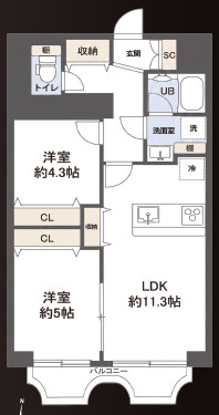 カーザ和泉の間取り