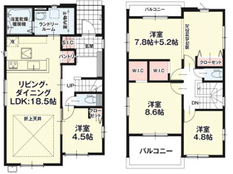 古賀市今の庄4期　1号棟の間取り