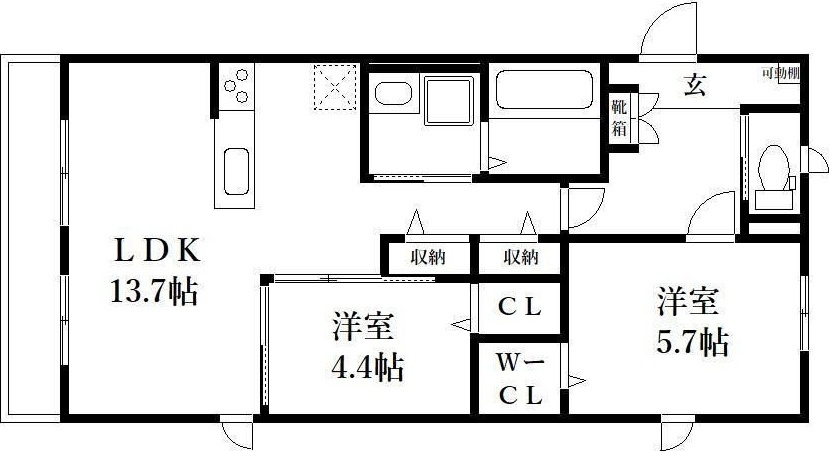 アリエッタⅠの間取り|使い勝手の良い間取りです♪