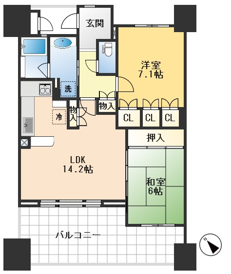 ライオンズガーデン千里丘の間取り