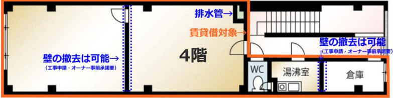 大阪市中央区南船場３丁目の店舗事務所の間取り