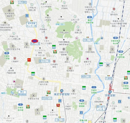 宇都宮市戸祭１丁目　土地の地図