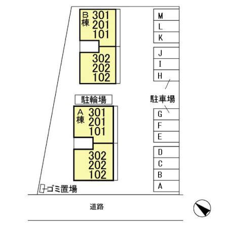 ジンハウスBの区画図