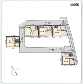【区画図】 | ☆☆新築分譲　ひたちなか足崎２１期　全５棟－④！！モデルハウスご案内致します♪ | 区画図です！！
