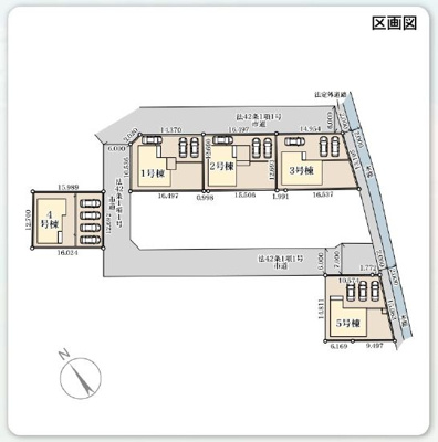 【区画図】 | ☆☆新築分譲　ひたちなか足崎２１期　全５棟－④！！モデルハウスご案内致します♪ | 区画図です！！