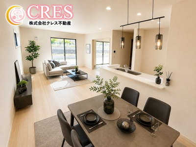 【居間・リビング】 | ☆☆新築分譲　ひたちなか足崎２１期　全５棟－④！！モデルハウスご案内致します♪ | LDK16～22.0帖！！
※実際に現地に家具はおかれておりません。また価格に家具は含まれておりません。(作成CG)

