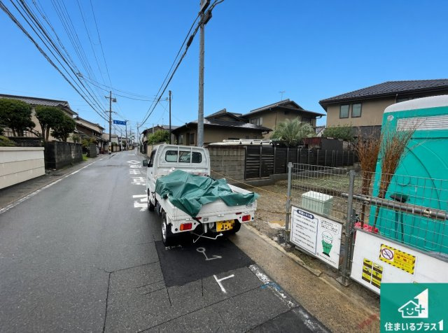 京都市山科区小野葛籠尻町　第1期　新築一戸建ての前面道路含む現地写真|周辺は落ち着いた街並みの住宅地！子育てがしやすい住環境です！まだ未完成ですが、現地でしかわからない事もございます。是非一度ご覧ください。