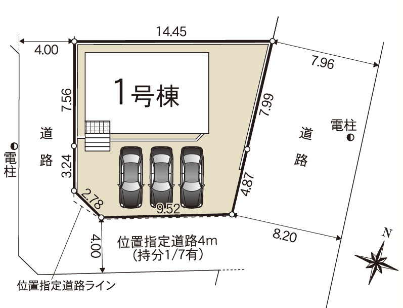 新築戸建て　沼津市上香貫第３　全１棟の区画図