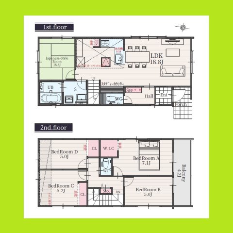 名古屋市緑区神の倉２丁目の新築一戸建の間取り|◇１号棟◇