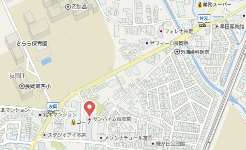 サンハイム長岡京　1階の地図